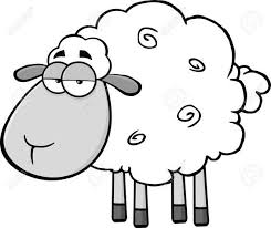 Black And White Sheep Drawing Black And White Cute Sheep Cartoon Mascot Character Illustration Sheep Cartoon Sheep Drawing Sheep Art
