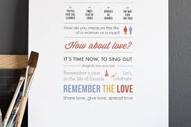 Rent Musical Seasons Of Love Lyrics Infographic Poster Lyric Poster Rent Musical Lyrics