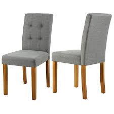 Lssbought Upholstered Dining Chair Parson Dining Chair With Solid Wood Legs Set Of 2 Gray Dining Chairs Upholstered Dining Chairs Chair