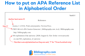The english alphabet consists of 26 letters: Putting Apa References In Alphabetical Order Bibliography Com