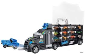 Memtes Dinosaur And Wild Life Animal Safari Car Carrier Transport Truck Toy Includes 6 Dinosaurs 6 Animal Jeep And Heli Toy Trucks Car Carrier Wildlife Animals