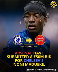 🚨 𝗕𝗥𝗘𝗔𝗞𝗜𝗡𝗚: Arsenal have submitted an initial £50M bid for  Chelsea's Noni Madueke. The fee includes add-ons. (Source: @FabrizioRomano