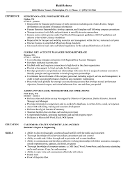 Cv resume for bottling company format : Manager Food Beverage Resume Samples Velvet Jobs