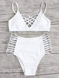 Shop Caged Strappy Bikini Set Online Shein Offers Caged Strappy Bikini Set More To Fit Your Fashionable Needs With Images Bikinis Strappy Bikini Sets Cute Bathing Suits