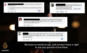 Pengguna media sosial termasuk portal berita dingatkan agar tidak 'bermain dengan api' dengan cubaan menyemarakkan sentimen perkauman sehingga boleh. Netizen Desak Al Jazeera Mohon Maaf Laporan Sampah Ismaweb