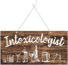 Free delivery + $6.79 for shipping & import fees deposit. Buy Pvc Intoxicologist Bar Decor Vintage Hanging Plaque Funny Bar Sign With Drinks Pattern Rustic Wall Art Pub Bar Decoration For Home Kitchen Farmhouse Coffee Bar 12 X 6 X 0 04 Inches