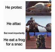 Pin By Mireya Hernandez On Baby Yoda Fever In 2020 Funny Star Wars Memes Yoda Meme Star Wars Jokes