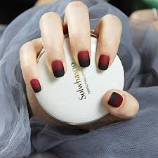 Short acrylic nails are splendid we all know but how short can they be? Amazon Com Laza 24 Pcs Colorful Fake Nails Square Full Cover Gradient Short Matte Artificial Acrylic Nails With Glue Sticker Nail File Wood Stick Black Red Gradual Beauty