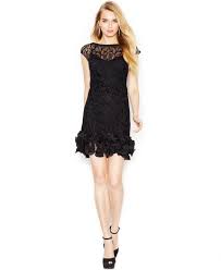 Jessica Simpson Floral Lace Ruffled Hem Sheath Dresses Women Macy S Cocktail Dress Lace Lace Shift Dress Lace Ruffle