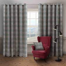 The grey color curtains could be very elegant, since the plaid patterned could be very pretty, if you choose the plaid curtains. Hugo Check Ring Top Curtains Grey Shawsdirect