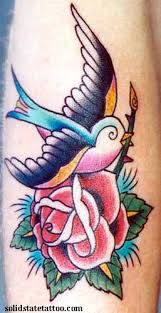 Blue Bird And Rose Tattoo Bluebird With Rose Off The Map Tattoo Sparrow Tattoo Blue Bird