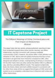The work must also be free from mechanical errors; Help With Capstone Project Types Of Capstone Projects Prepared By Our Phd Capstone Project Writers