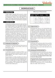 class 12 chemistry revision notes for chapter 14 biomolecules