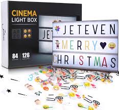 Amazon Com Jeteven Cinema Light Box With Colorful Letters Emojis Led For Home Decor Wedding Birthday Parties White
