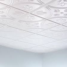 Fasade Ceiling Tile 2x2 Suspended Traditional 5 In Matte White Ceiling Tiles Ceiling Tile 2x2 Ceiling Tiles