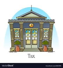 Tax Office Or Department In Thin Line Architecture Vector Image On