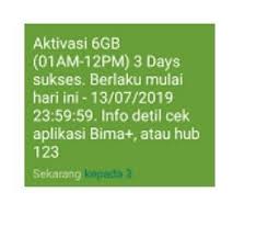 Paket cintaku ini kita akan mendapatkan total kuota 30gb, ini terbagi lagi menjadi 3 kategori, pertama mendapat kuota reguler sebanyak 6gb aktif selama 3 bulan setelah pengaktifan kartu perdana, kedua mendapat kuota khusus dijaringan 4g lte sebanyak 12gb, dan yang ketiga mendapat kuota internet weekend sebanyak 12gb dan cara menggunakan kuota. Cara Mengaktifkan Paket Internet Tri Kuota 12gb Lengkap Pembagian Kuota Cara Cek Sisa Paket