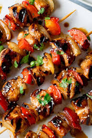 Grilled chicken kabobs with vegetables are a fresh, flavorful sharable healthy dinner recipe perfect for grilling season! Honey Garlic Chicken Skewers Nicky S Kitchen Sanctuary
