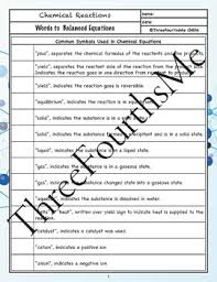 Writing Chemical Equations Scaffolded Notes Chemical Equation Equations Student Writing
