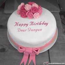Dear Gungun Name Card Sweet Birthday Cake Birthday Cake For Wife Happy Anniversary Cakes