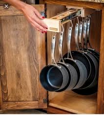 Wall cabinets are perfect for storing dishes, glassware and other small items. Hanging Pot Pan Storage In Cabinet