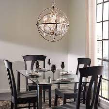 Recessed or track lighting directed toward the walls is also a. Shop Kichler Lighting 6 Light Brushed Nickel Chandelier At Lowes Com Dining Room Light Fixtures Dining Room Chandelier Dining Lighting