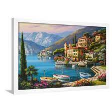 Choose your favorite italian designs and purchase them as wall art, home decor, phone cases, tote bags, and more! Villa Bella Vista Italy Italian Coast Landscape Painting Framed Print Wall Art By Sung Kim Walmart Com Walmart Com