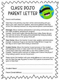 Class Dojo Parent Letter Editable Class Dojo Letter To Parents Dojo
