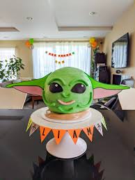 Easy Baby Yoda Cake Idea With Printable Ears Cake Topper Merriment Design