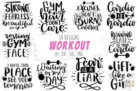 Download Workout Svg Bundle Workout Quotes Svg Cut Files Gym Svg 1286532 Hand Lettered Design Bundles