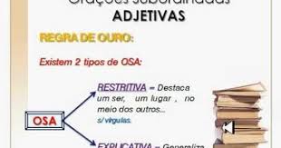 Lingua Portuguesa Da Tia De Oracoes Subordinadas Adjetivas