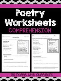 Poetry Comprehension Worksheets Poetry Comprehension Worksheets Poetry Comprehension Comprehension Worksheets