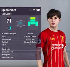 Player stats of takumi minamino (fc liverpool) goals assists matches played all performance data. Pes 2020 Faces Takumi Minamino By Hasann Pesnewupdate Com Free Download Latest Pro Evolution Soccer Patch Updates