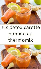 Jus Detox Carotte Pomme Au Thermomix En 2020 Idee Recette Thermomix Jus Detox Detox