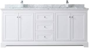 The andover is a keystone piece with strong, classic lines and an attention to detail. Bathroom Vanities And No Mirror Undermount Square Sinks White Carrara Marble Countertop Wyndham Collection Avery 80 Inch Double Bathroom Vanity In Dark Blue Kitchen Bath Fixtures