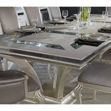 Precise attention to detail was demanded during the engineering and construction of each piece, to ensure the high quality that michael amini and jane seymour require. Aico Michael Amini Hollywood Swank Large Rectangular Dining Table In Pearl Caviar