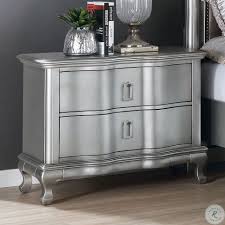 1 drawer night stand 28w x 24d x 30h. Aalok Silver Nightstand From Furniture Of America Coleman Furniture
