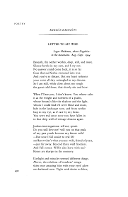 My wife and i have been married for quite a few years and my wife asked me. Letter To My Wife By Miklos Radnoti Foamy Sky Poetry Magazine