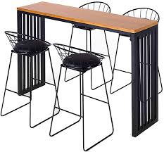 Amazon Com Bar Table Lxn Pub Table Industrial High Top Table Solid Wood Board And Metal Frame For Kitchen Br In 2020 Bar Table Pub Table Round Wood Cocktail Table