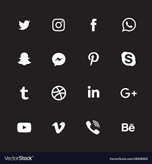 White Social Media Icon Set For Website And Web Design Download A Free Preview Or High Quality Adob Social Media Icons Social Media Icons Free Icon Set Vector