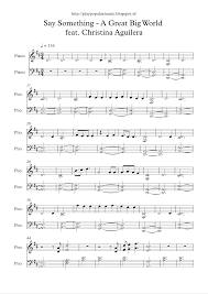 Free Sheet Music Say Something A Great Big World Feat Christina Aguilera Pdf My Favourite Sentence From Free Sheet Music Flute Sheet Music Sheet Music