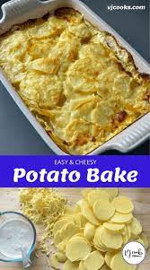 Cheesy Potato Bake Vj Cooks Recipe Cheesy Potato Bake Cheesy Potatoes Cheesy Potatoes Easy