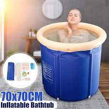 Portable foldable bathtub, maintain temperature efficiently flamingo freestanding bath tub, easy to install bathroom spa or ice bath soaking tub, full area thickened thermal foam (25.5 in blue) 4.5 out of 5 stars. 27 5 Inch Portable Bathtub Folding Soaking Bath Tub Barrel Bathing Spa 120 150l Walmart Canada