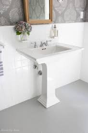 How I Painted Our Bathroom S Ceramic Tile Floors A Simple And Cheap Diy Driven By Decor Painting Bathroom Tiles Painted Bathroom Floors Ceramic Tile Floor Bathroom