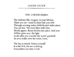 Louise Gluck The Undertaking Louise Gluck Poems Words