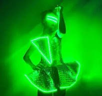 Women LED Luminous Dance Suit Costumes Ballroom Performance Wear Nightclub Party Entertainment Event Show Stage Dress