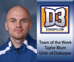 Taylor Blum Named to D3hoops.com Team of the Week