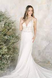 Sleeveless Illusion Neckline A Line Wedding Dress Kleinfeld Bridal Wedding Dresses Kleinfeld Illusion Wedding Dress Chiffon Wedding Dress Beach