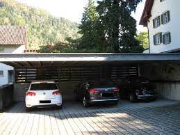 Flachdach Carport 6 Geneigt Aus Stahl Fur 3 Autos Carport Flachdach Haus Mit Garage
