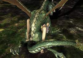 Giant dragon raping a helpless young babe